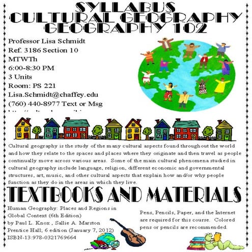 Cultural geog syllabus sum 2014