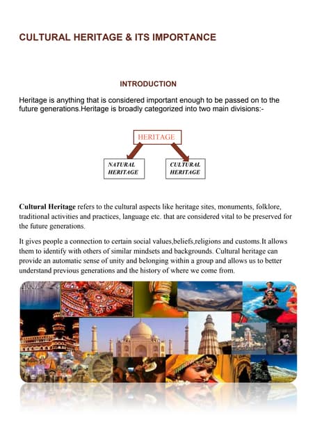 Cultural heritage & its importance