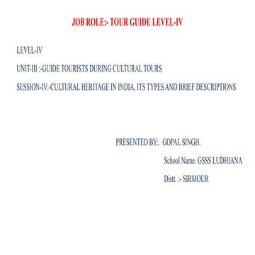 Cultural heritage Tourism in India 