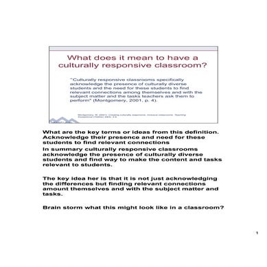 Culturally responsive classrooms intro