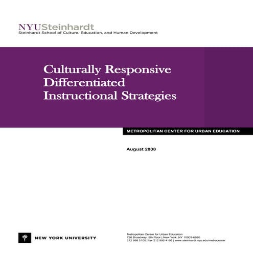 1. Culturally Responsive Differentiated Instructional Strategies | PDF