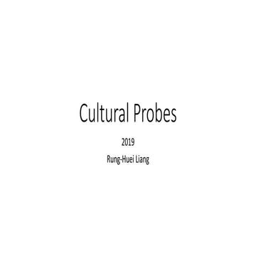 Cultural probes