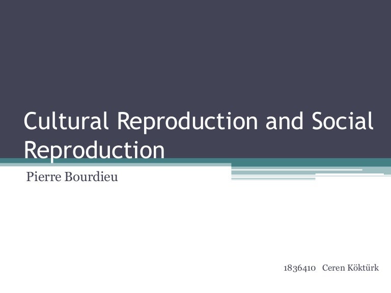 Cultural Reproduction and Social Reproduction