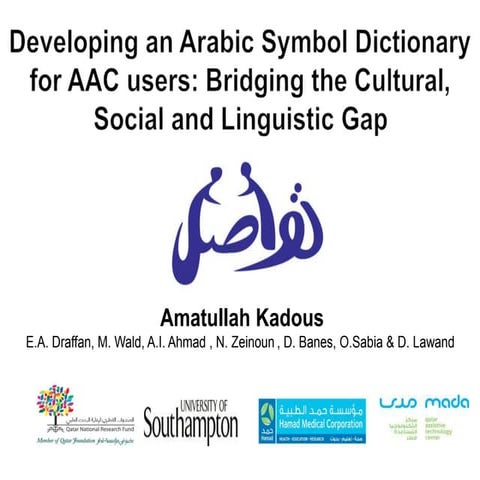 Arabic Symbol Dictionary for AAC users: Bridging the Cultural, Social ...