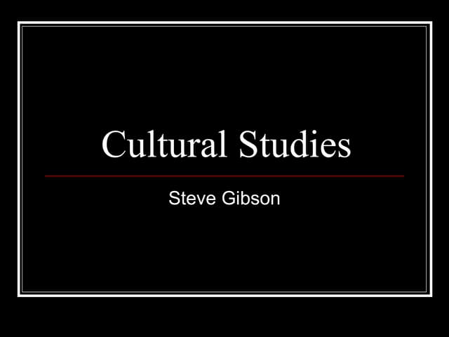 Cultural studies