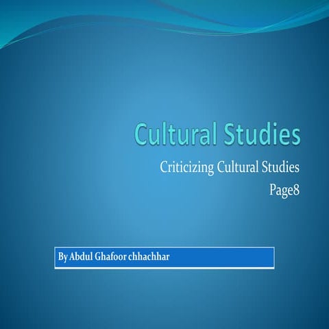 Cultural studies