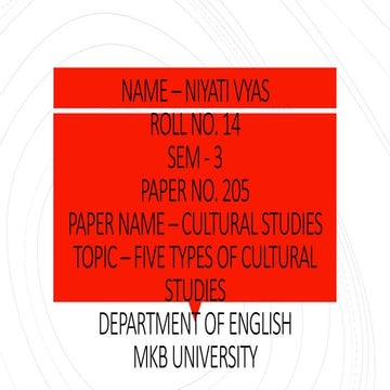 Five Types Of Cultural studies