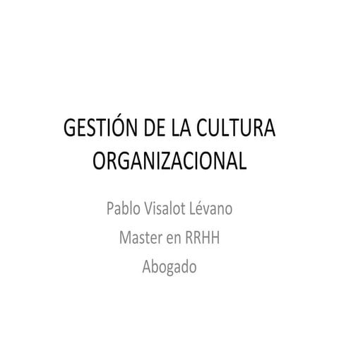 Cultura  Organizacional