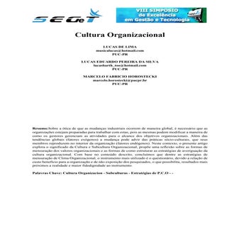 Cultura organizacional