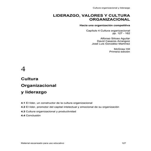 Cultura organizacional y liderazgo | PDF