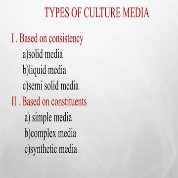 types of culture media 