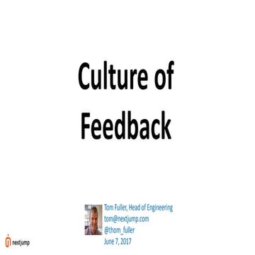A Culture of Feedback at Next Jump