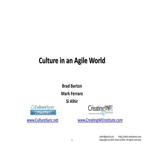 Culture in an Agile World