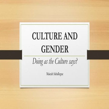 Culture and gender ppt