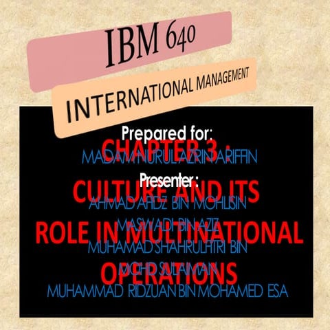 Culture and role multinational operation