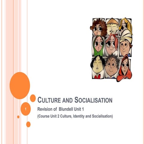 Culture and socialisation: Ties in with the CIE syllabus Unit 2