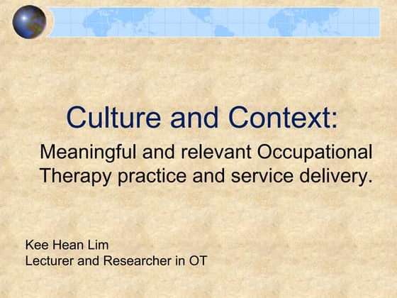 contexts and environments in occupational therapy | PPT