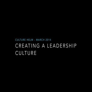 Creating A Leadership Culture