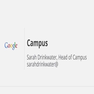 Sarah Drinkwater / Google Campus Presentation @ REMIX Level39 (16 July 2014)