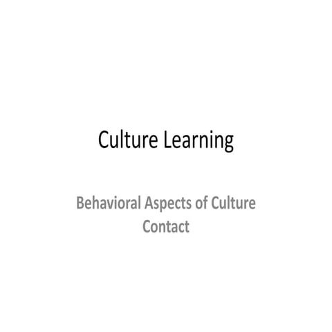 Culture Learning 