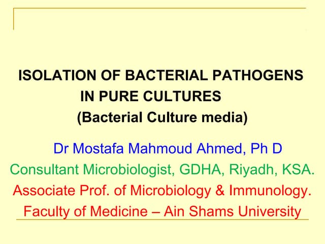 Bacterial Culture media