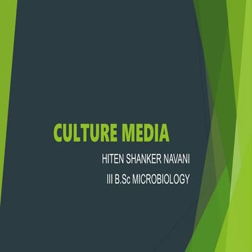 Culture media & Quality Control