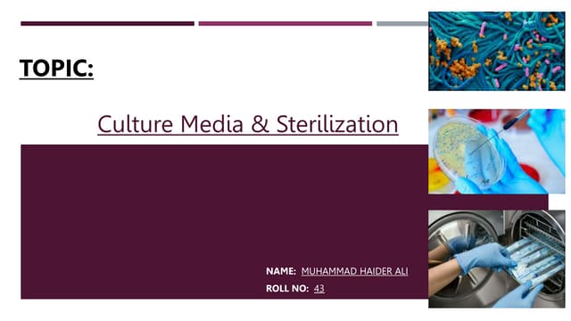 Preparation of media & sterilization technique | PDF