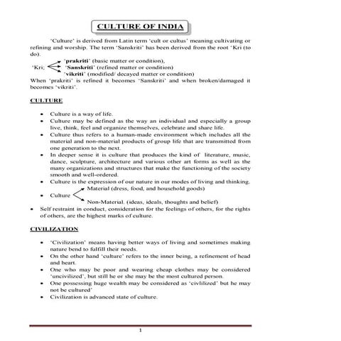 Culture notes for mains ,from ccrt india helpful for ias aspirants