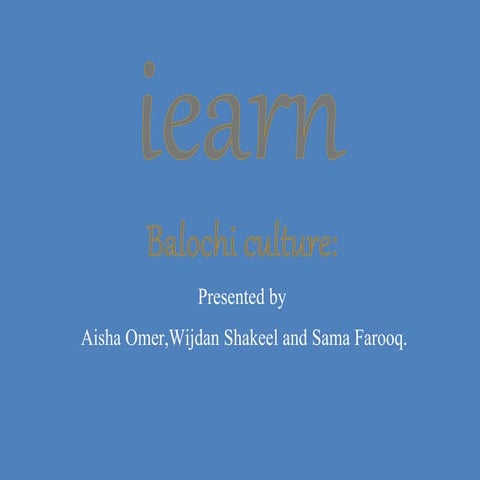 Culture of baluchistan