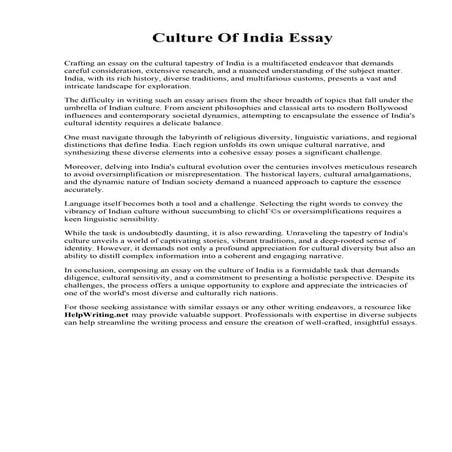 Culture Of India Essay. Haverford College