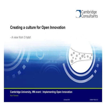 Creating a culture for Open Innovation