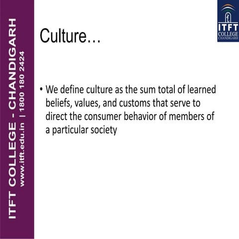 ITFT Importance of Culture in Consumer Behaviour