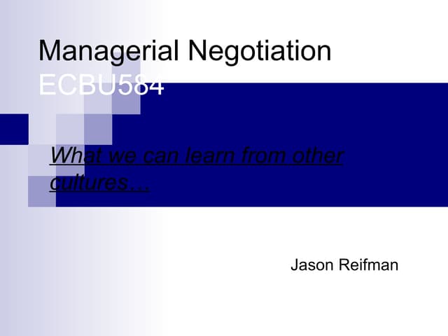Cultural negotiation styles