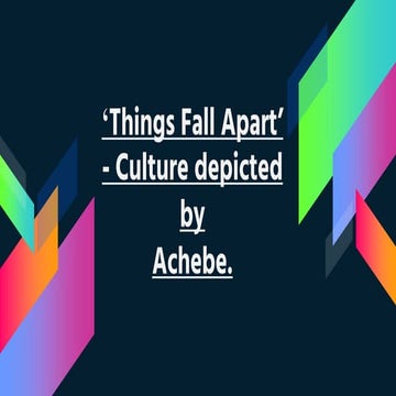 Culture shown in 'things fall apart'