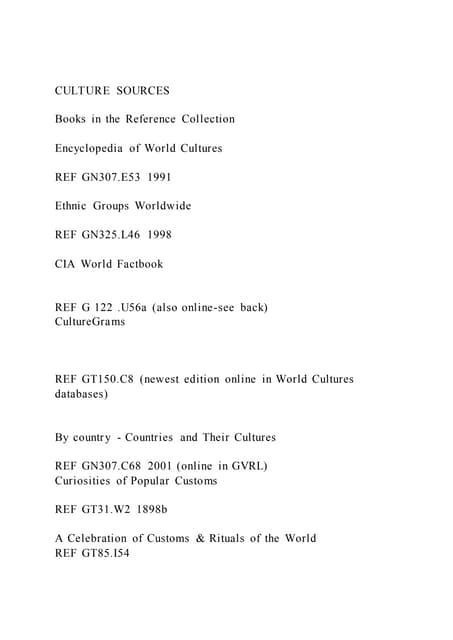Culture sources books in the reference collection encycloped