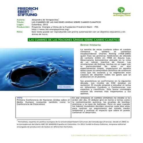 Cumbre de las naciones unidas sobre cambio climatico
