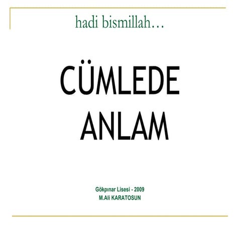 Cumlede Anlam   Son
