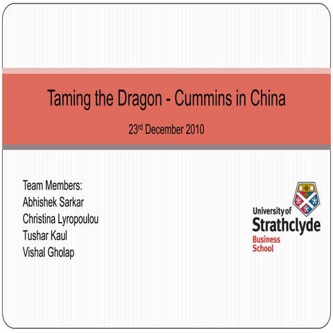 Internationalisation (Case: Cummins)