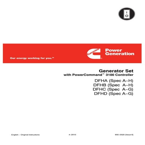 Cummins onan dfhc generator service repair manual