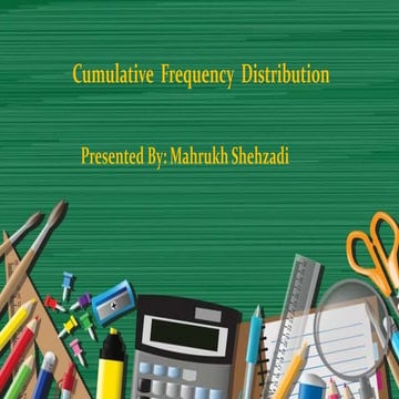 Cumulative frequency distribution