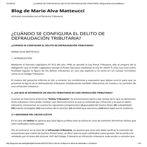 ¿Cuándo se configura el delito de defraudación tributaria blog de mario ...