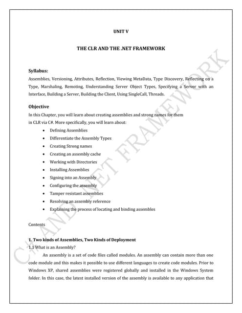Introiduction to Assemblies and .NET platform | PPT