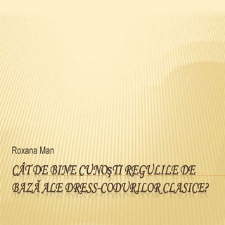 Cunoașterea dress code-urilor