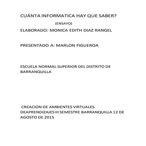 Cuánta informatica hay que saber