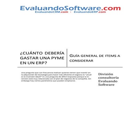 Cuánto gastar en un erp