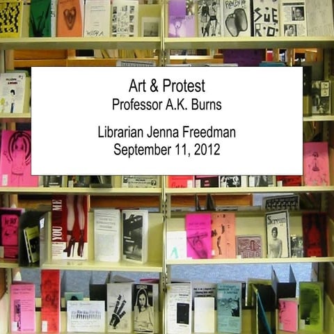 Art & Protest zines class at the Barnard Zine Library
