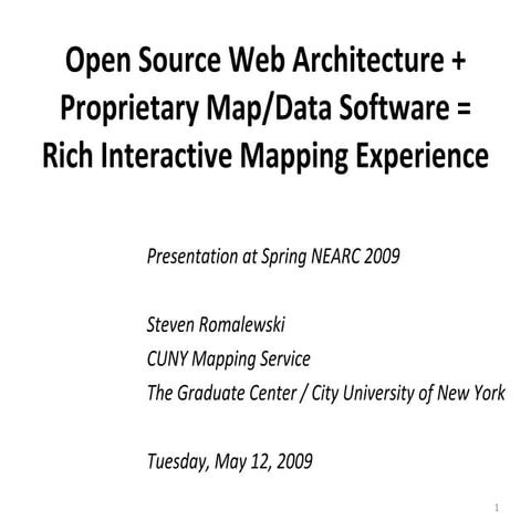NEARC 2009 CUNY Mapping Service