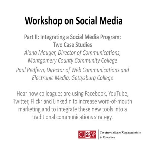 CUPRAP Social Media Case Study