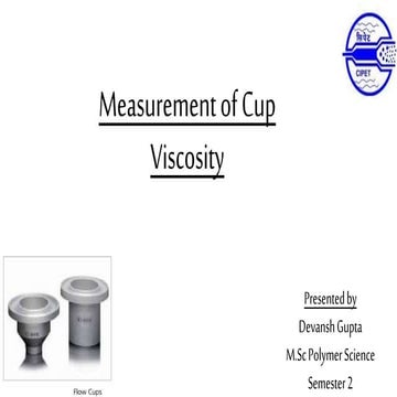 Measurement Of Cup Viscosity