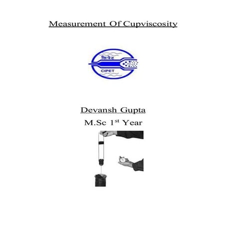 measurement of Cup viscosity presentation  report